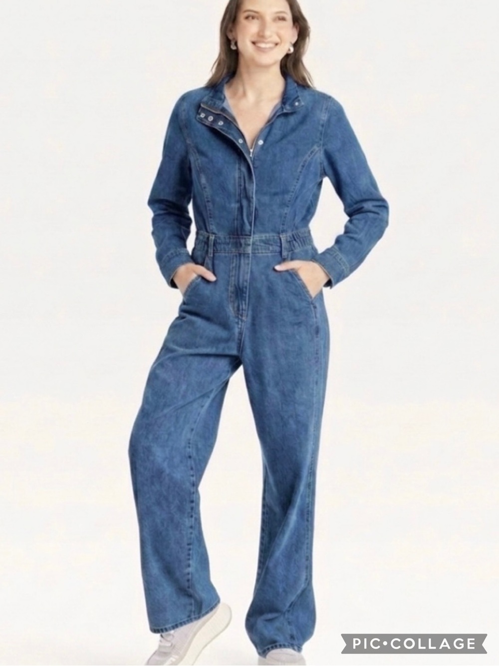 Scoop Denim Jumpsuit Blue Oversized Straight Leg Relaxed NWT XS/S Gorpcore